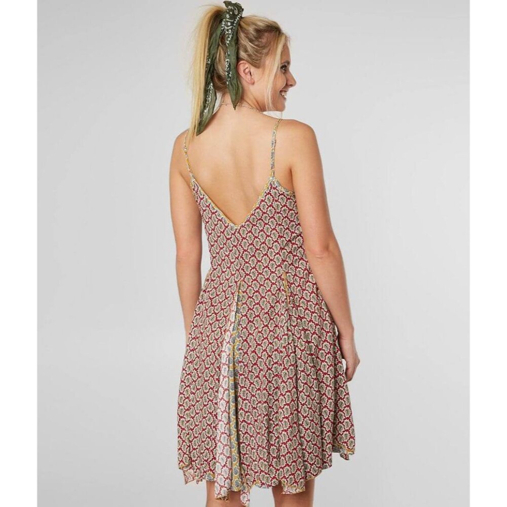 NWT Printed Flowy A-Line Twirl Swing Slip Dress| Coastal Cowgirl Boho Whimsigoth - Picture 6 of 8